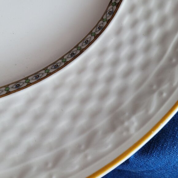 Carlton China Oval Serving Platters Set/2 White W/ Gold Trim & Floral Grindley - Picture 4 of 11
